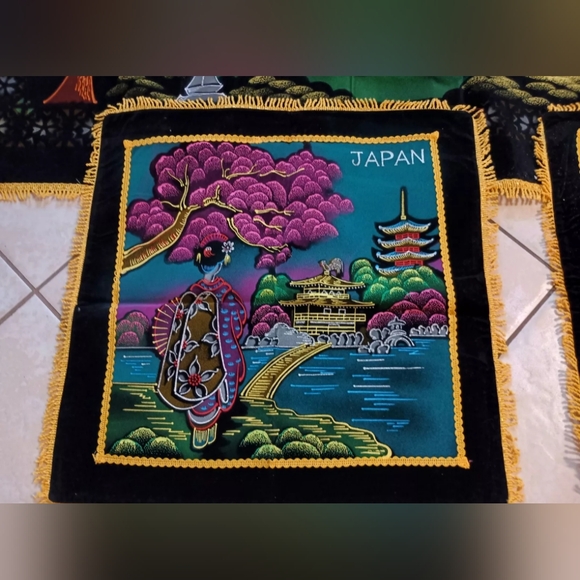 Japanese tapestries water painting on silk Vintage in new condition - Picture 2 of 7